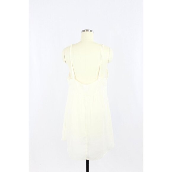 Vintage SECRET TREASURES Ivory Pearl Lace Chiffon Babydoll Slip Dress, Size L - Picture 3 of 13